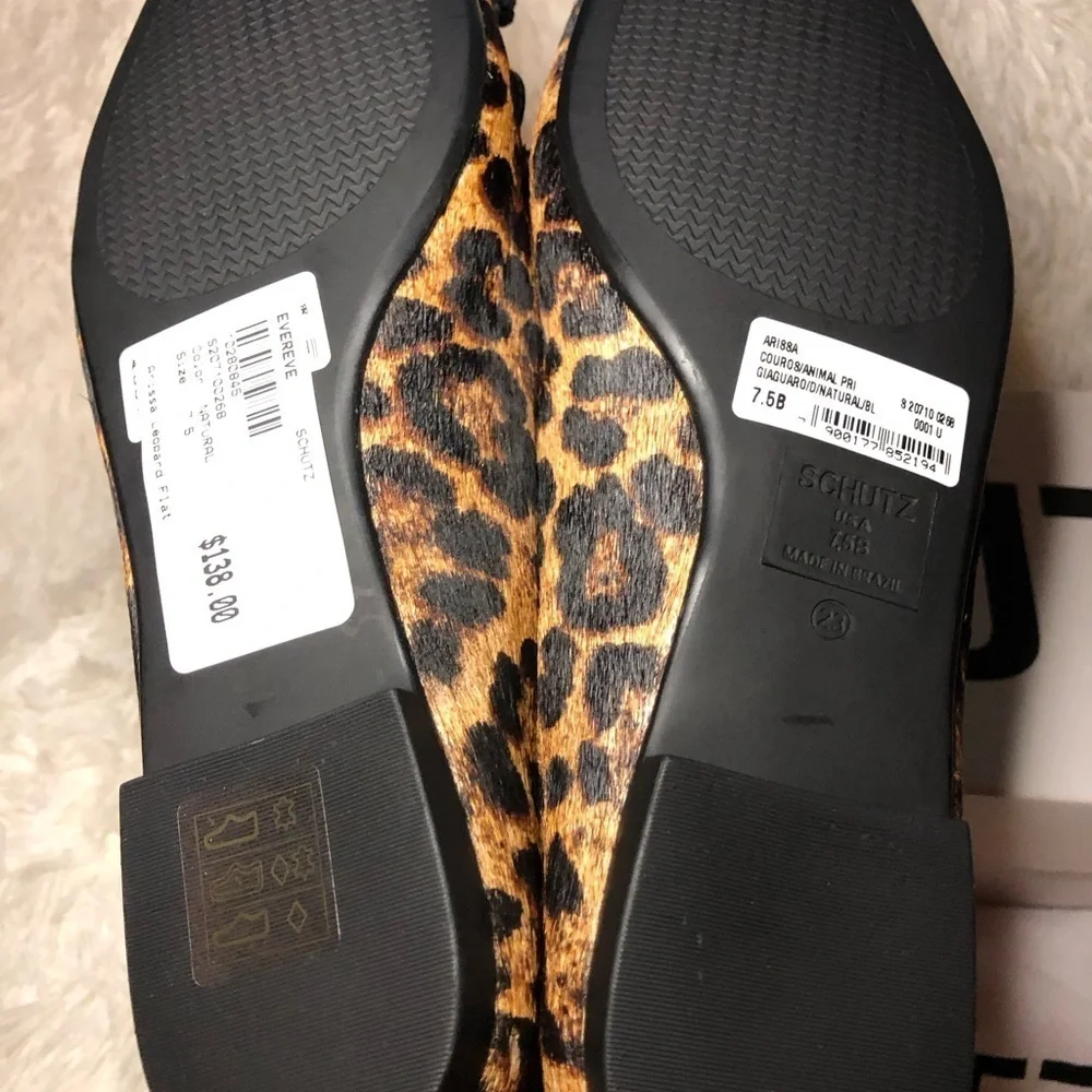 SCHUTZ Animal Print Women's Flats NWT NWB size 7.5